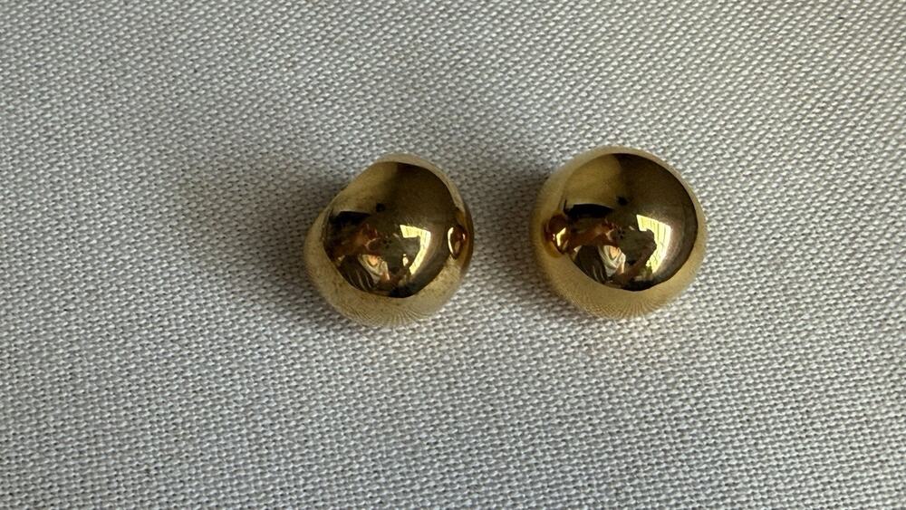 Shashi Round Earrings Gold Tone New